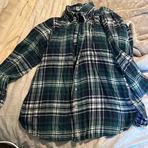 H&M women’s flannel size 14 green plaid